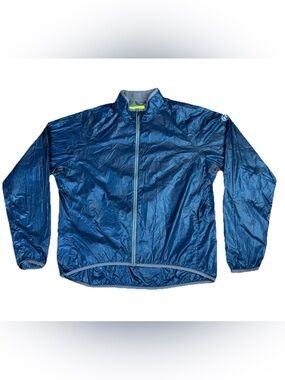 Novara Stowable Cycling Jacket Men XXL Blue Water Wind Resistant Reflective Trim